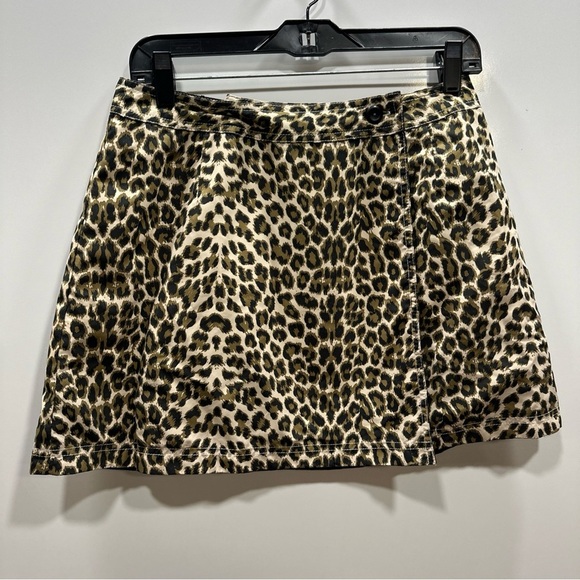 BW SPORT SZ 6 Reversable Wrap Enveloped Animal Print & Black‎ Skirt 90's Y2K - Picture 1 of 6